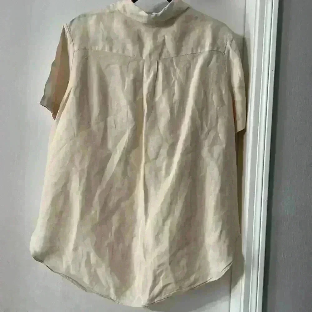 Theory Tie-Front Shirt in Linen-Tencel - Picture 8 of 11